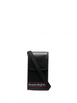 Сумка на плечо с логотипом Alexander McQueen. Цвет: черный