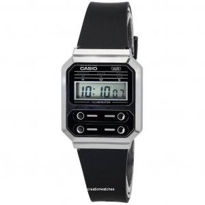 Винтажные цифровые кварцевые часы  A100WEF-1A A100WEF-1 с черным циферблатом унисекс Casio