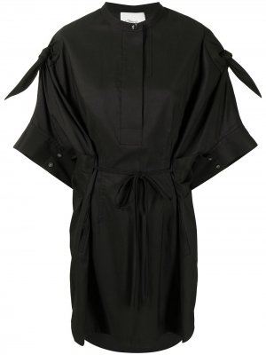 Платье-рубашка длины мини с драпировкой 3.1 Phillip Lim. Цвет: черный