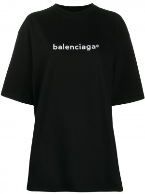 Футболка оверсайз с логотипом Balenciaga. Цвет: черный