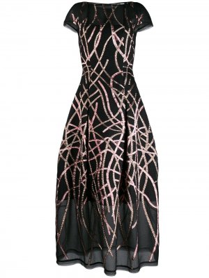Платье с блестками Talbot Runhof. Цвет: черный
