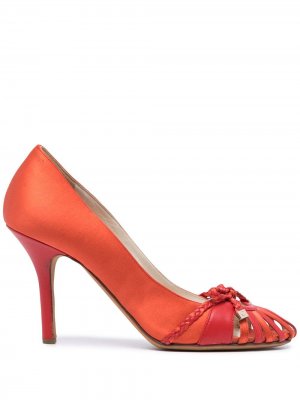 Туфли-лодочки pre-owned с бантом Christian Dior. Цвет: красный