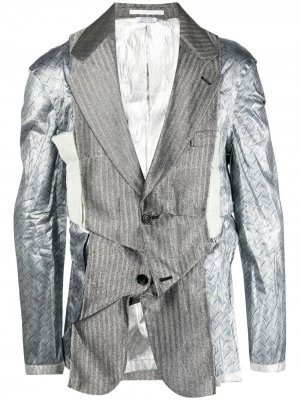 Пиджак с жатым эффектом Comme Des Garçons Homme Plus. Цвет: серебристый
