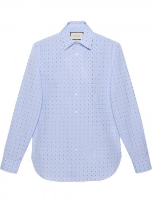 Оксфордская рубашка Gucci. Цвет: синий