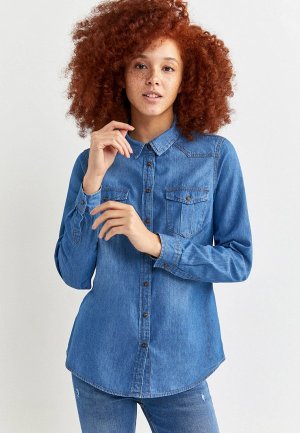 Рубашка джинсовая Springfield. Цвет: синий