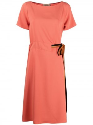 Платье миди с завязками Nenah. Цвет: оранжевый