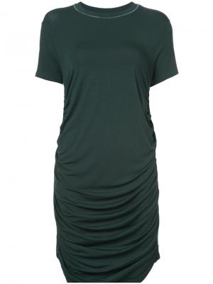 Платье-футболка со сборкой Carven. Цвет: зелёный