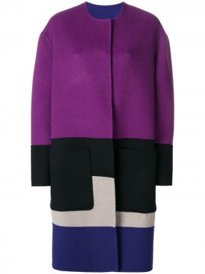 Reversible colour block coat Bottega Veneta. Цвет: фиолетовый