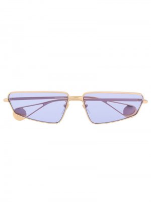 Солнцезащитные очки в прямоугольной оправе Gucci Eyewear. Цвет: золотистый