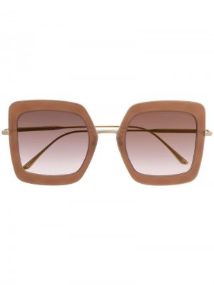 Солнцезащитные очки в квадратной оправе Bottega Veneta Eyewear. Цвет: розовый