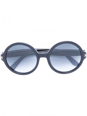 Солнцезащитные очки в круглой оправе Tom Ford Eyewear. Цвет: чёрный