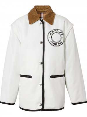 Двусторонняя куртка со съемными рукавами и логотипом Burberry. Цвет: белый