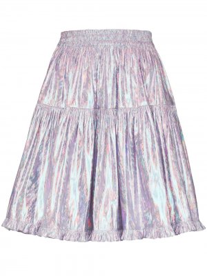 Расклешенная юбка Amy с эффектом металлик Batsheva. Цвет: фиолетовый