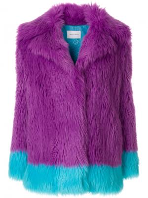 Двухцветная куртка из искусственного меха Alberta Ferretti. Цвет: розовый