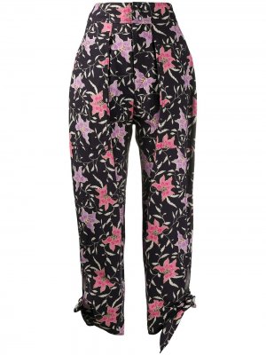 Зауженные брюки Gaviao с цветочным принтом Isabel Marant. Цвет: черный