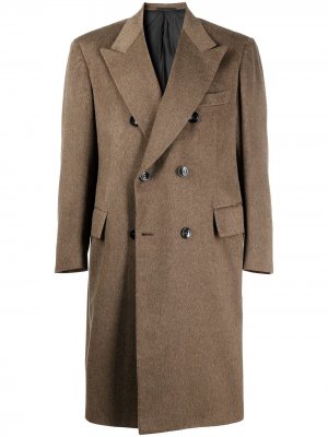 Двубортное кашемировое пальто Kiton. Цвет: коричневый