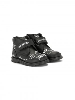 Ботинки с логотипом Dolce & Gabbana Kids. Цвет: черный