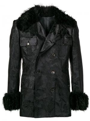 Куртка с воротником из искусственного меха Jean Paul Gaultier Vintage. Цвет: черный