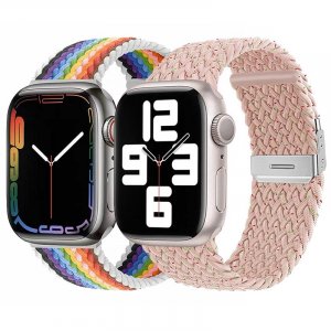 Плетеный ремешок Solo для Apple Watch Series 8 7 Ultra 49 45 41 мм 44 40 42 38 нейлоновый браслет Correa IWatch 6 Se 5 4 3 2 1 VA VOOM