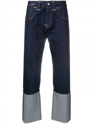 Укороченные джинсы из коллаборации с Levis Junya Watanabe. Цвет: синий