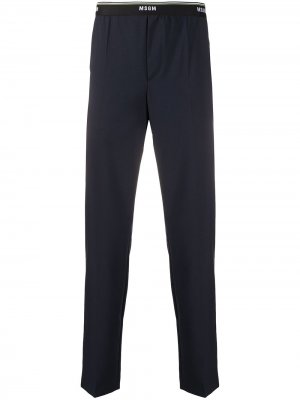 Прямые брюки с эластичным поясом MSGM. Цвет: синий
