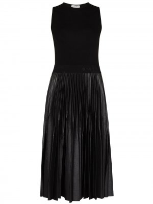 Плиссированное платье миди Givenchy. Цвет: черный
