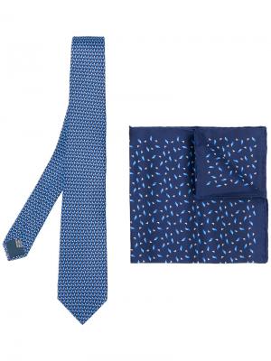 Комплект из галстука и платка паше Lanvin. Цвет: синий