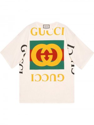 Футболка оверсайз с логотипом Interlocking G Gucci. Цвет: нейтральные цвета