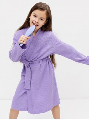 Вафельный халат для девочек Mark Formelle. Цвет: лиловый
