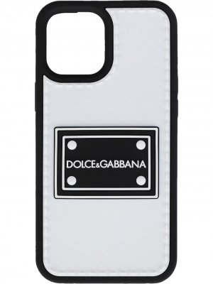 Чехол для iPhone 12 Pro Max с нашивкой-логотипом Dolce & Gabbana. Цвет: белый