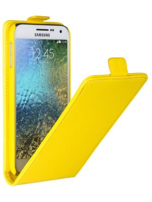 Флип-чехол skinBOX для смартфона Samsung Galaxy E5. Цвет: желтый