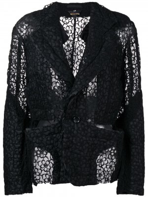 Пиджак с цветочным кружевом Comme Des Garçons. Цвет: черный