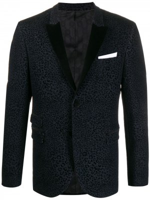 Приталенный пиджак с леопардовым принтом Neil Barrett. Цвет: синий