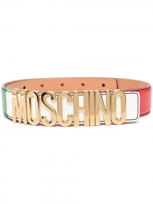 Ремень в стиле колор-блок с логотипом Moschino. Цвет: красный
