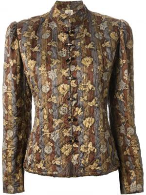 Стеганая куртка с цветочным принтом Emanuel Ungaro Pre-Owned. Цвет: зеленый