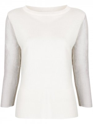 Пуловер с рукавами три четверти и вставками Fabiana Filippi. Цвет: белый