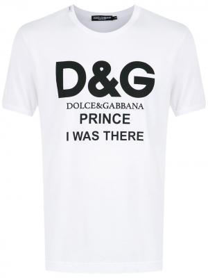 Футболка с логотипом Dolce & Gabbana. Цвет: белый