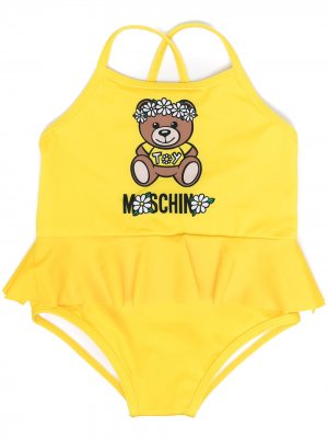 Купальник с логотипом Moschino Kids. Цвет: желтый