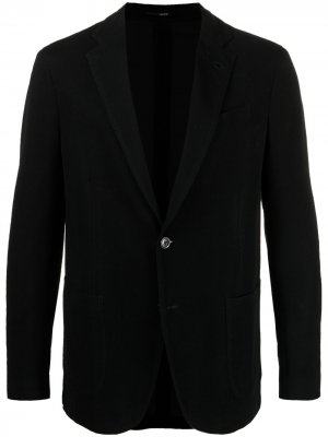 Однобортный пиджак строгого кроя Lardini. Цвет: черный