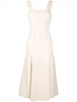 Платье миди с геометричным принтом Alexander McQueen. Цвет: нейтральные цвета