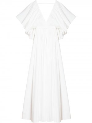 Платье с объемными рукавами Carolina Herrera. Цвет: белый
