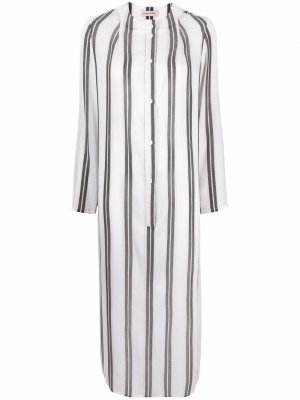 Платье в полоску с длинными рукавами Gentry Portofino. Цвет: белый