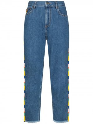 Прямые джинсы с плетеной окантовкой Mira Mikati. Цвет: синий