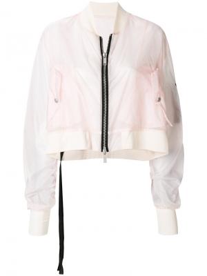 Укороченная куртка-бомбер UNRAVEL PROJECT. Цвет: розовый