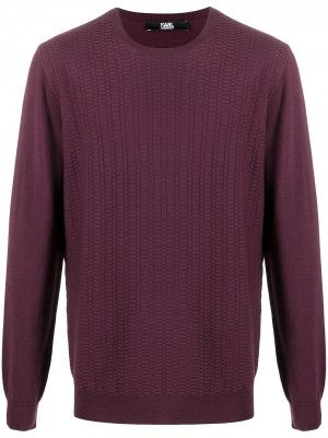 Фактурный свитер с круглым вырезом Karl Lagerfeld. Цвет: фиолетовый