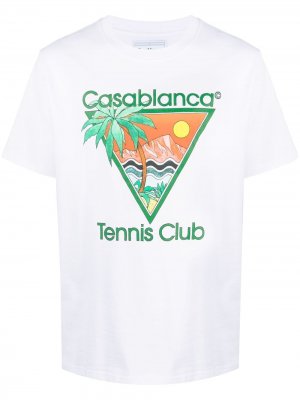Футболка Tennis Club Casablanca. Цвет: белый