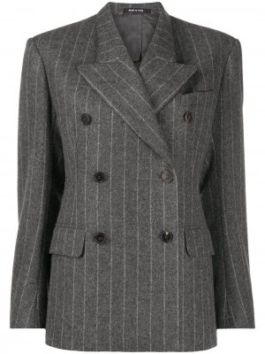 Двубортный пиджак в тонкую полоску Maison Margiela. Цвет: серый