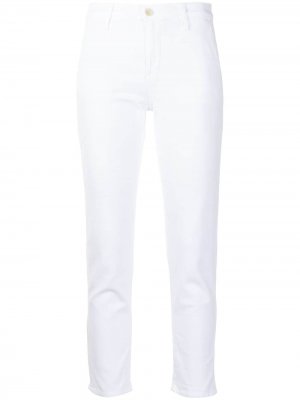 Укороченные джинсы скинни AG Jeans. Цвет: белый