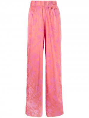 Жаккардовые брюки с цветочным узором Oséree. Цвет: розовый