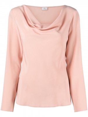 Крепдешиновая блузка с воротником-хомутом Etro. Цвет: розовый